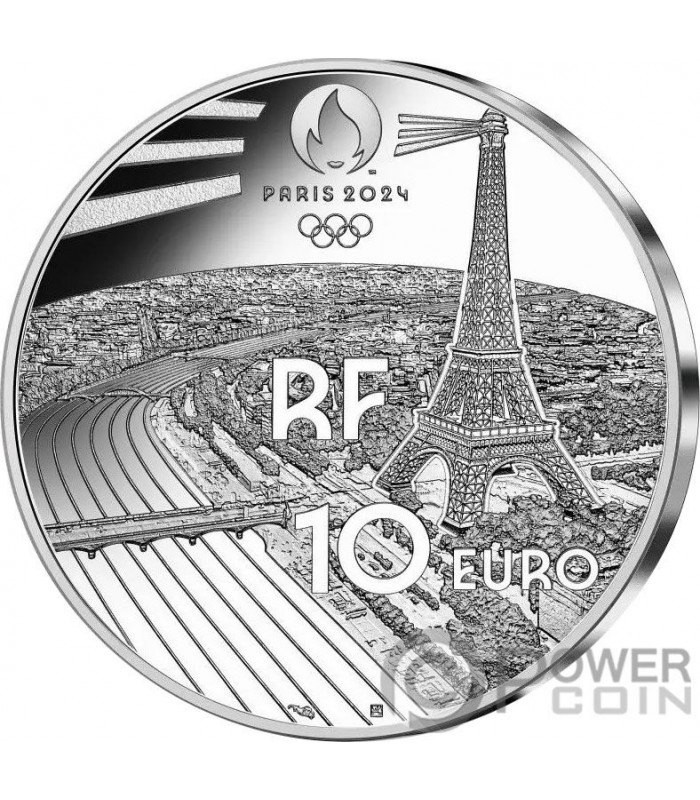 BREAKING Olimpic Games Paris Silver Coin 10€ Euro France 