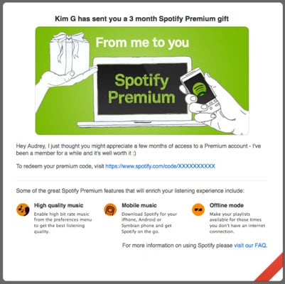 Solved: How to gift spotify premium to a friend in another - The Spotify Community