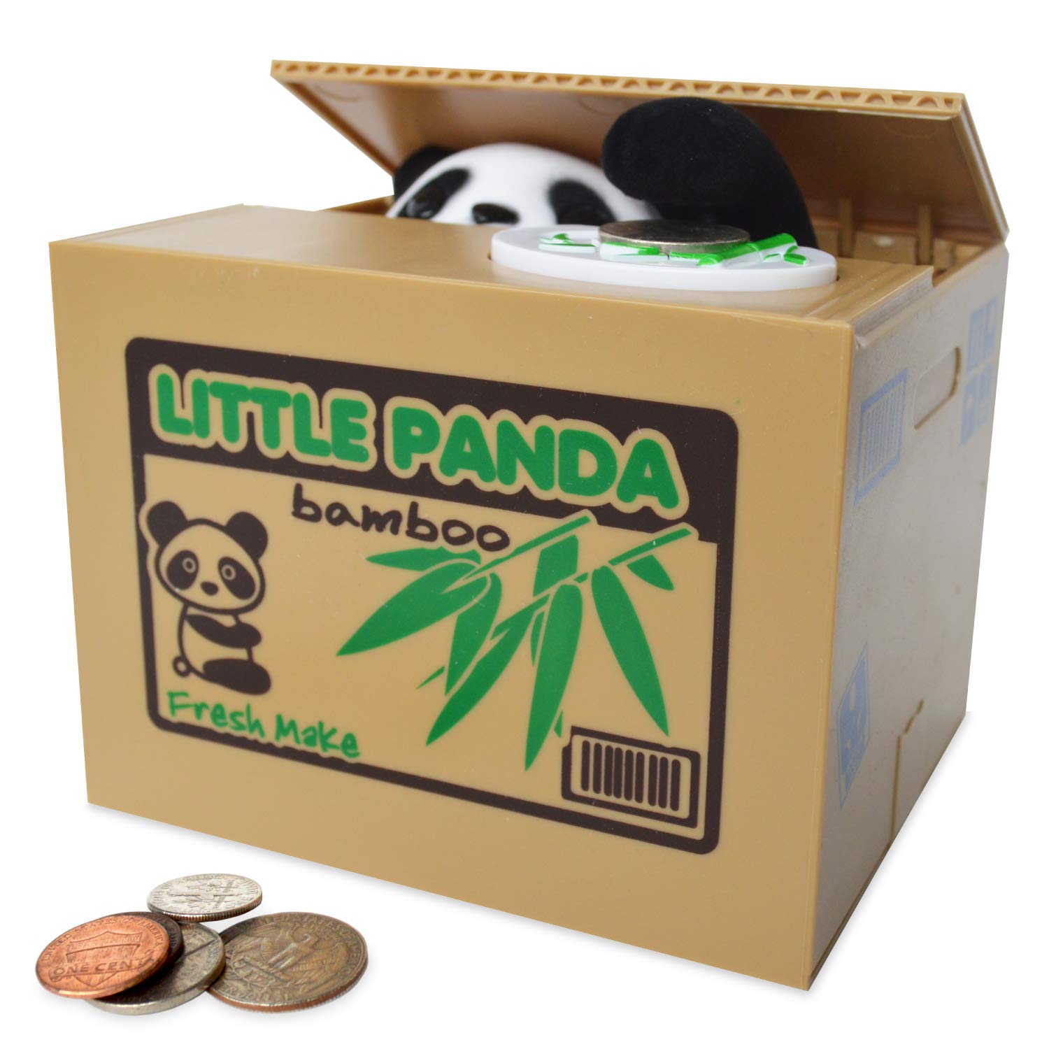 Cute Coin Collecting Panda Money Box Size 12x10x9cm - - TJC