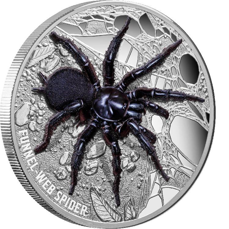 Bullion List - Browse - Silver Coins - 1oz Silver Funnel Web Spider 