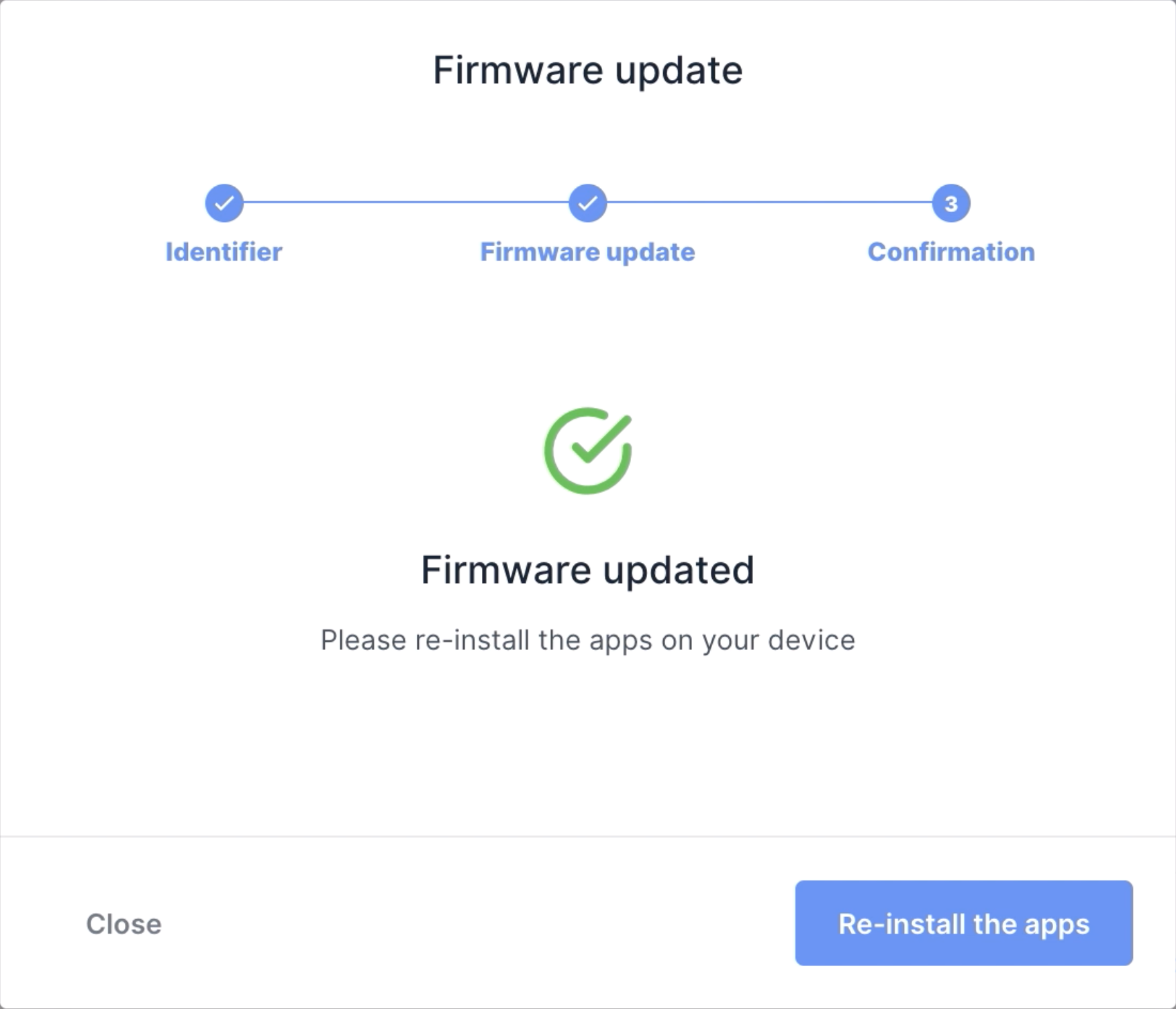 How do I perform a firmware update on my Ledger device?