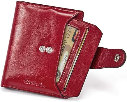 Textured Red Leather Wallet with Coin Purse - Barneys Originals