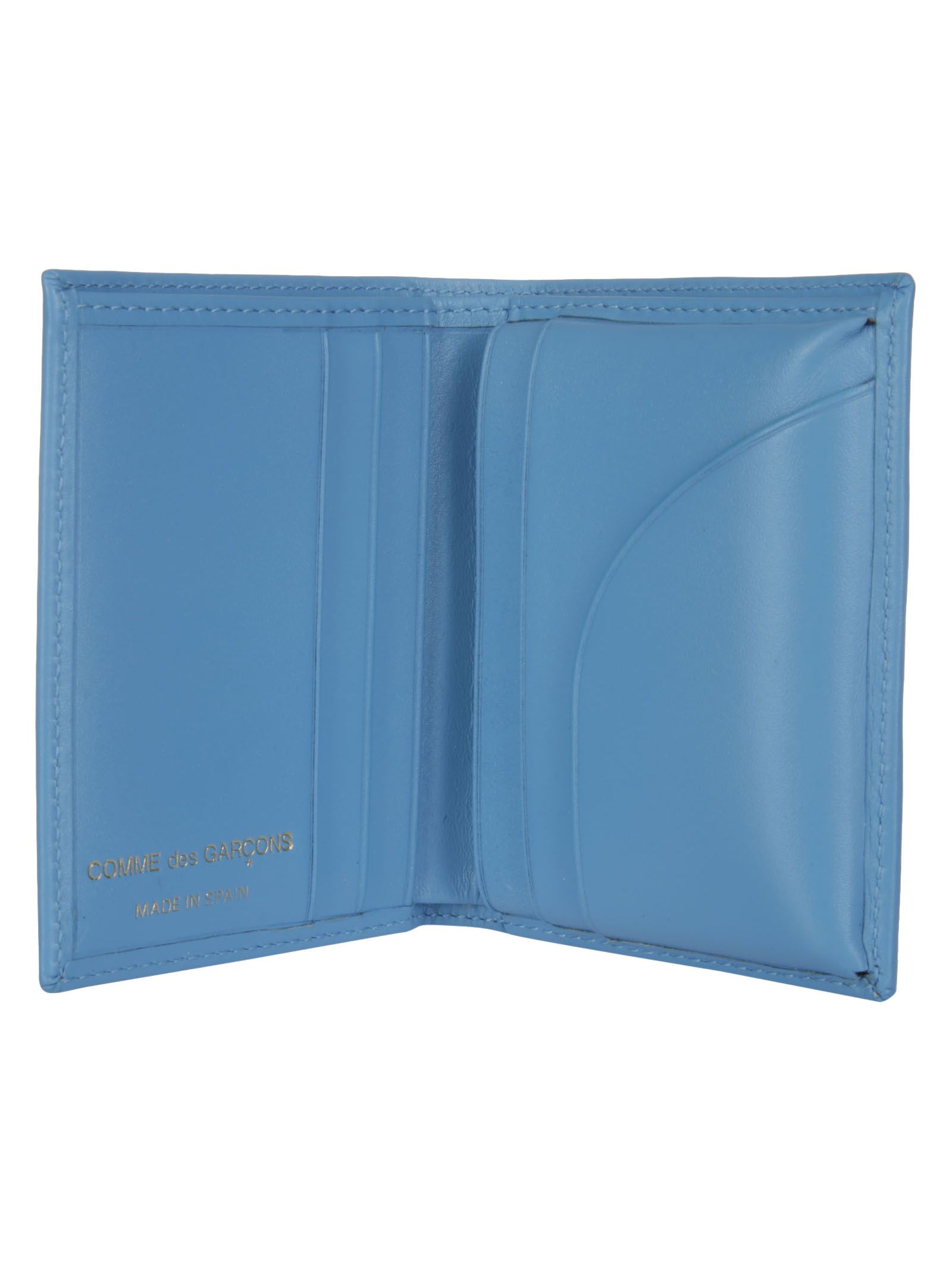 COMME DES GARÇONS WALLET Unisex Leather Wallet, Blue, % Cowhide