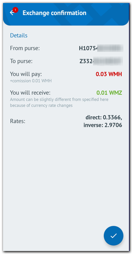 exchange WebMoney WMZ to Paypal USD