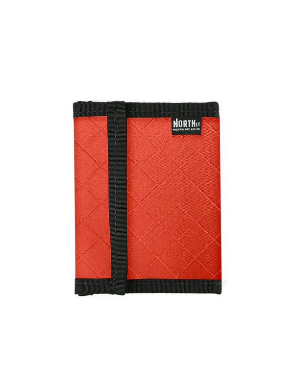 Simple bifold velcro wallet A30 red brown - SWTrading