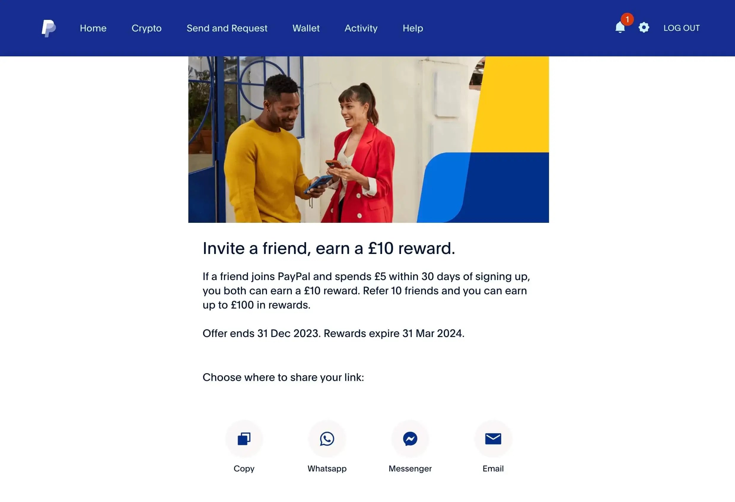 P2P Referral - PayPal UK