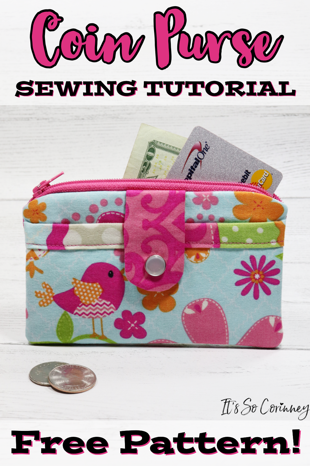 70+ FREE Coin Purse Sewing Patterns: A Great First Project | So Sew Easy