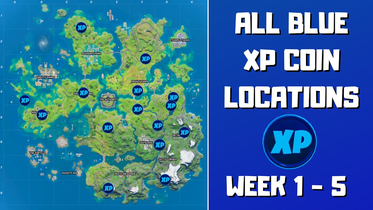 XP Coins Locations in Fortnite Chapter 2 Season 5 Week 13