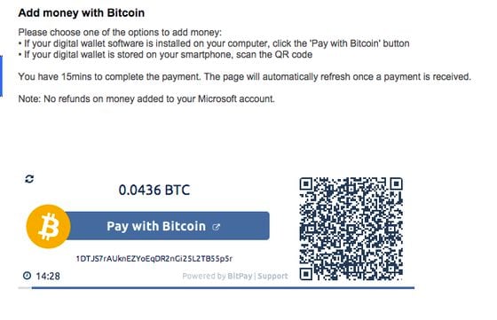 Adding Bitcoin as a payment method. - Microsoft Community