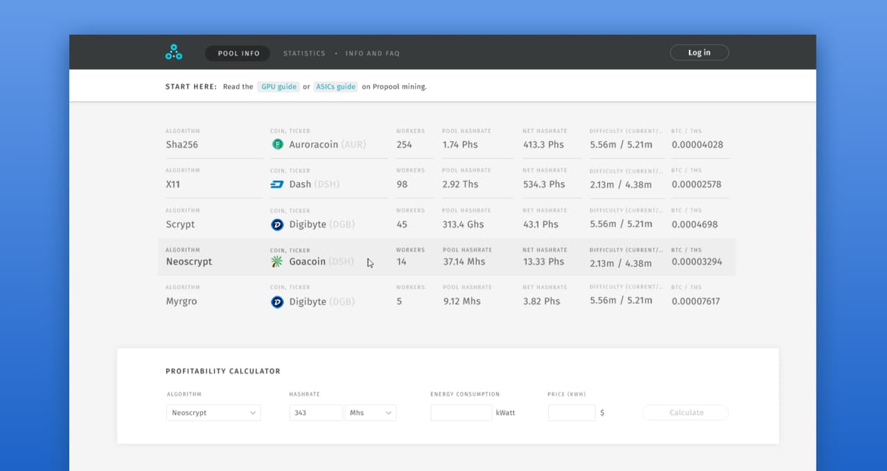 Compare Cryptocurrencies Stats - Mining Pools - PoolBay