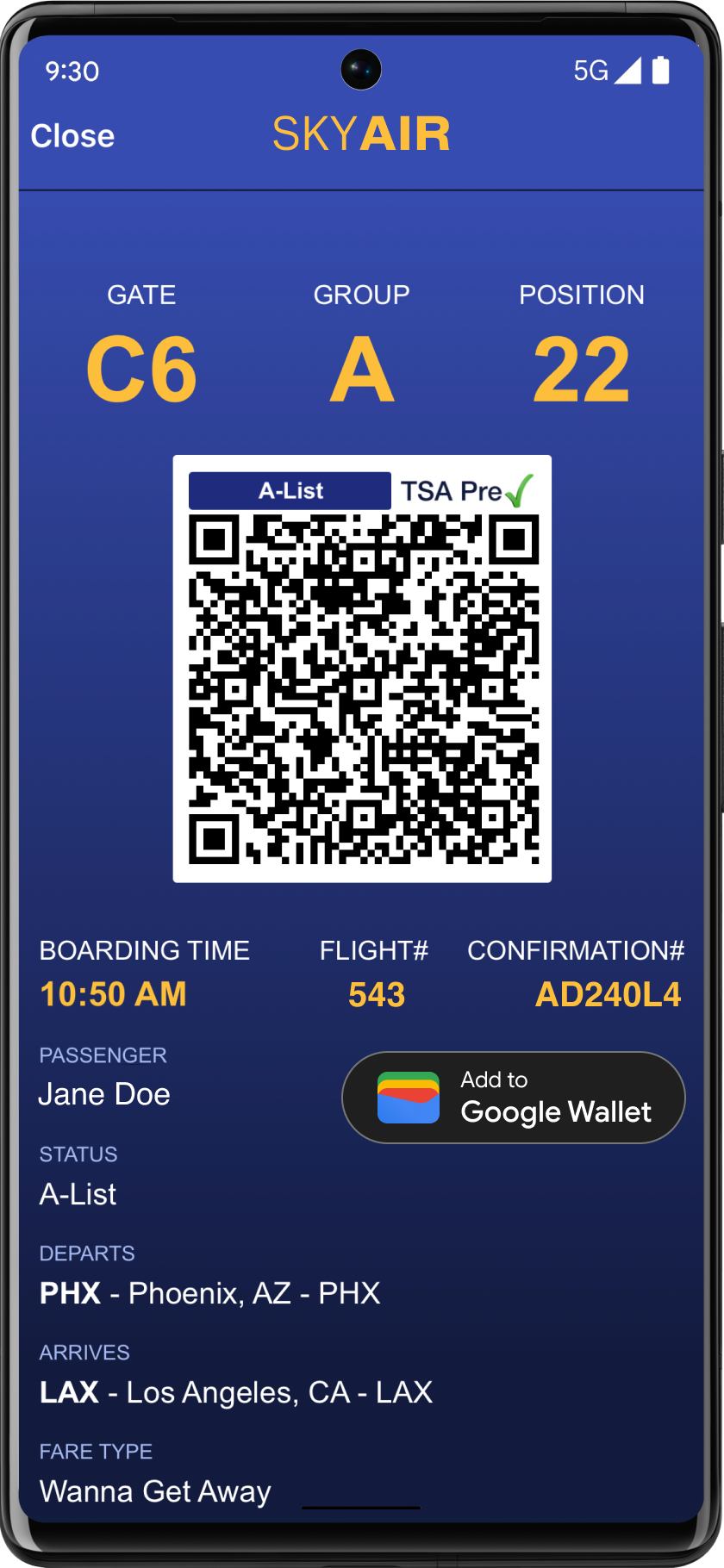 How to quickly add a boarding pass to Google Wallet with a screenshot