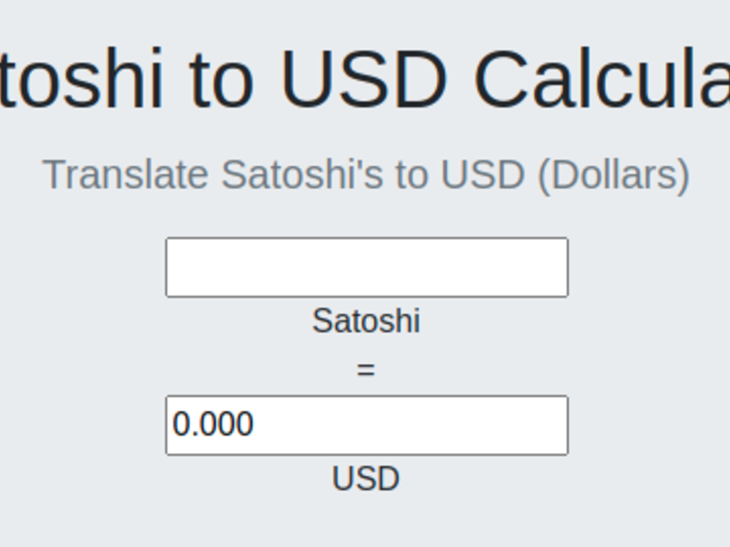 Satoshi to Bitcoin Calculator | Convert SATS to BTC/USD | helpbitcoin.fun