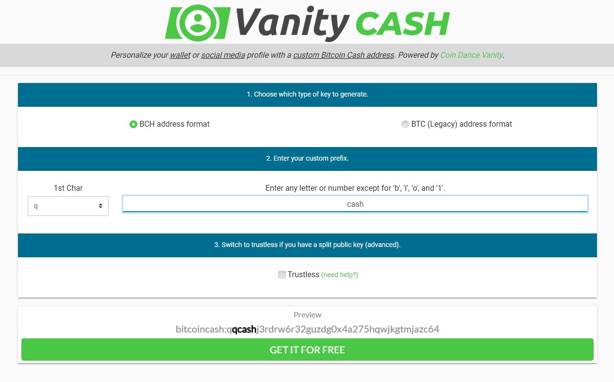 Bitcoin address generator