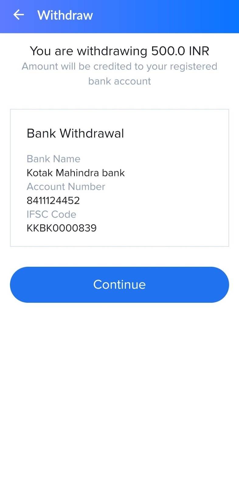 Withdraw fiat to your bank account (India) : ZebPay