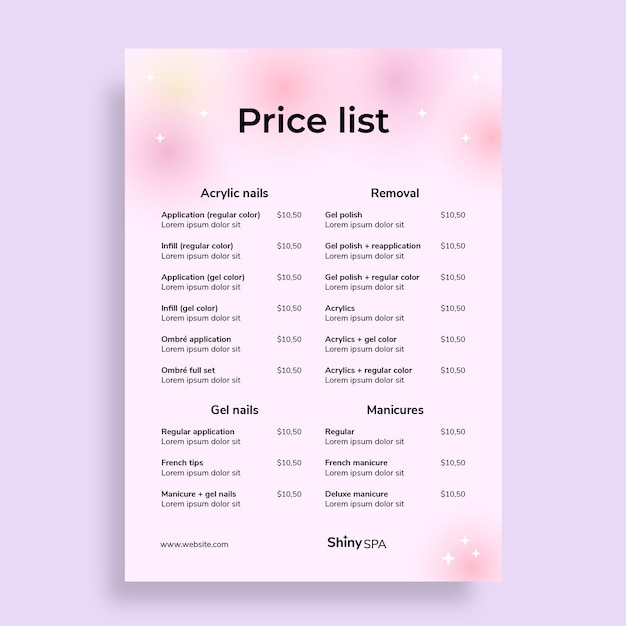 Price List Template Projects :: Photos, videos, logos, illustrations and branding :: Behance