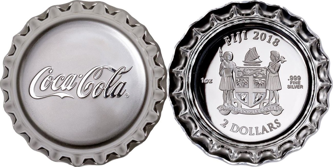 Fiji - 1$ Coca-Cola Bottle Cap - Silver Proof Coin - Coins From World: Sklep numizmatyczny