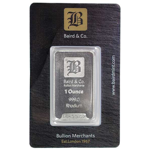 1 Oz Rhodium Bar, Brand of our Choice