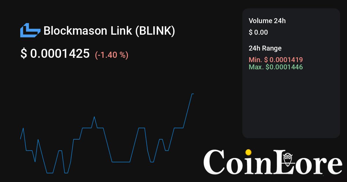 Blockmason Link price today, BLINK to USD live price, marketcap and chart | CoinMarketCap