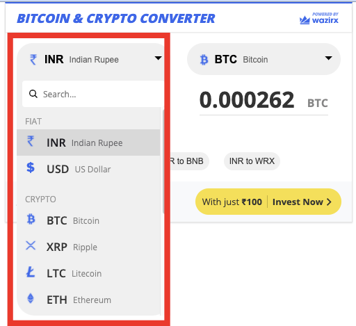 Indische Rupie to Bitcoin Conversion | INR to BTC Exchange Rate Calculator | Markets Insider