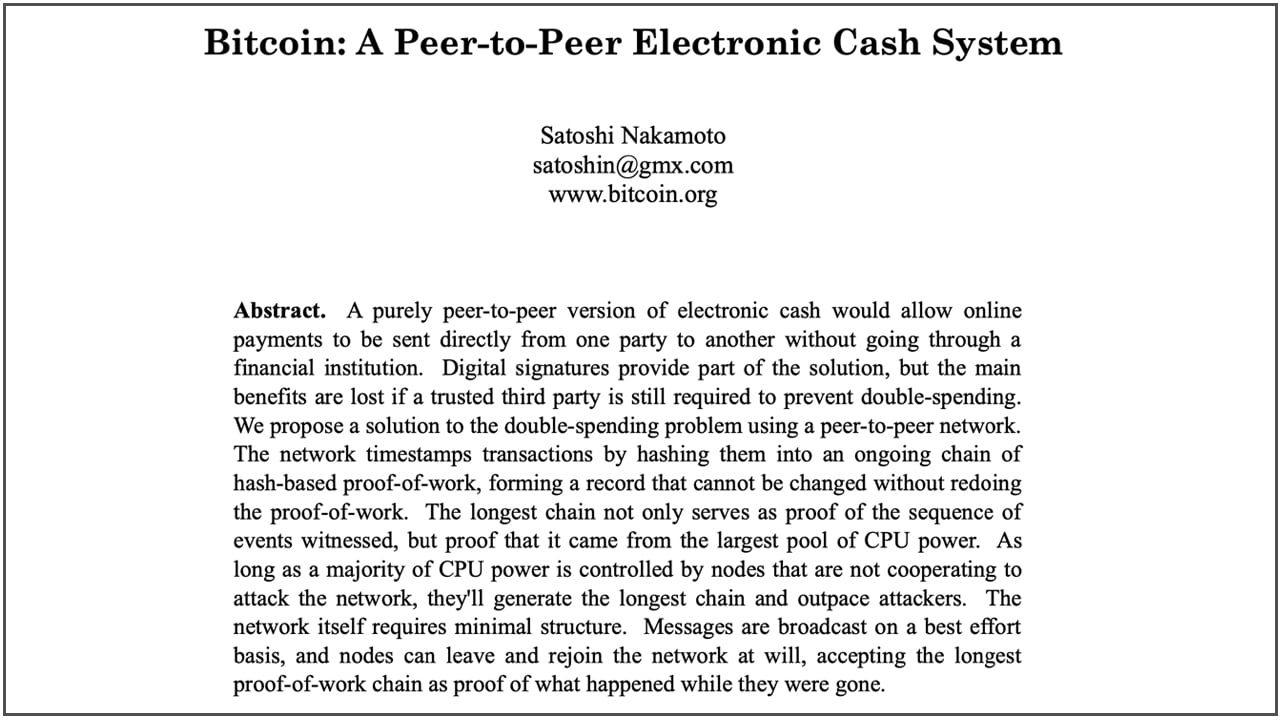 The Bitcoin White Paper Is 15 Years Old. Here's What It Is.