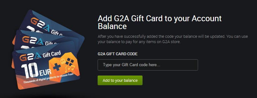 How To Activate & Pay With G2A Gift Card : Support Center