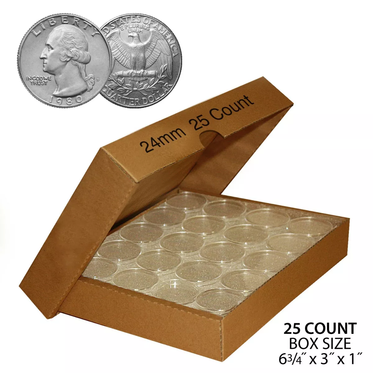 Coin Box for 2x2's -Double Row - Century Stamps and Coins