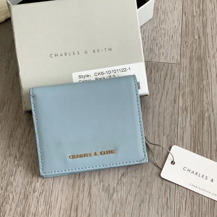 Light Blue Quilted Mini Wallet - CHARLES & KEITH US