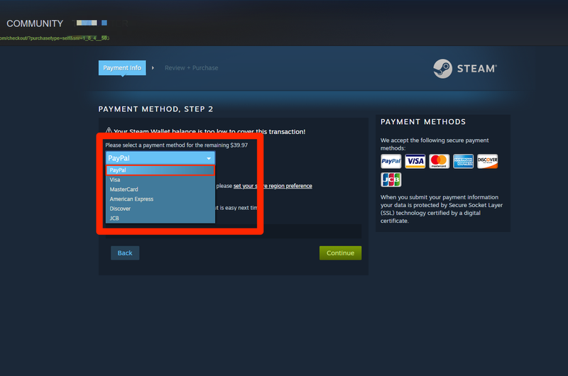 Steam wallet transfer - PayPal Community