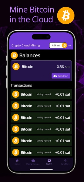 Bitcoin Cloud Mining Ad Earn for Android - Download