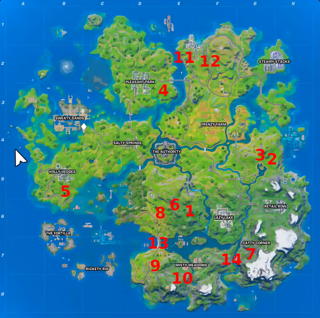 Every Week 15 XP Coin Location in Fortnite Season 5