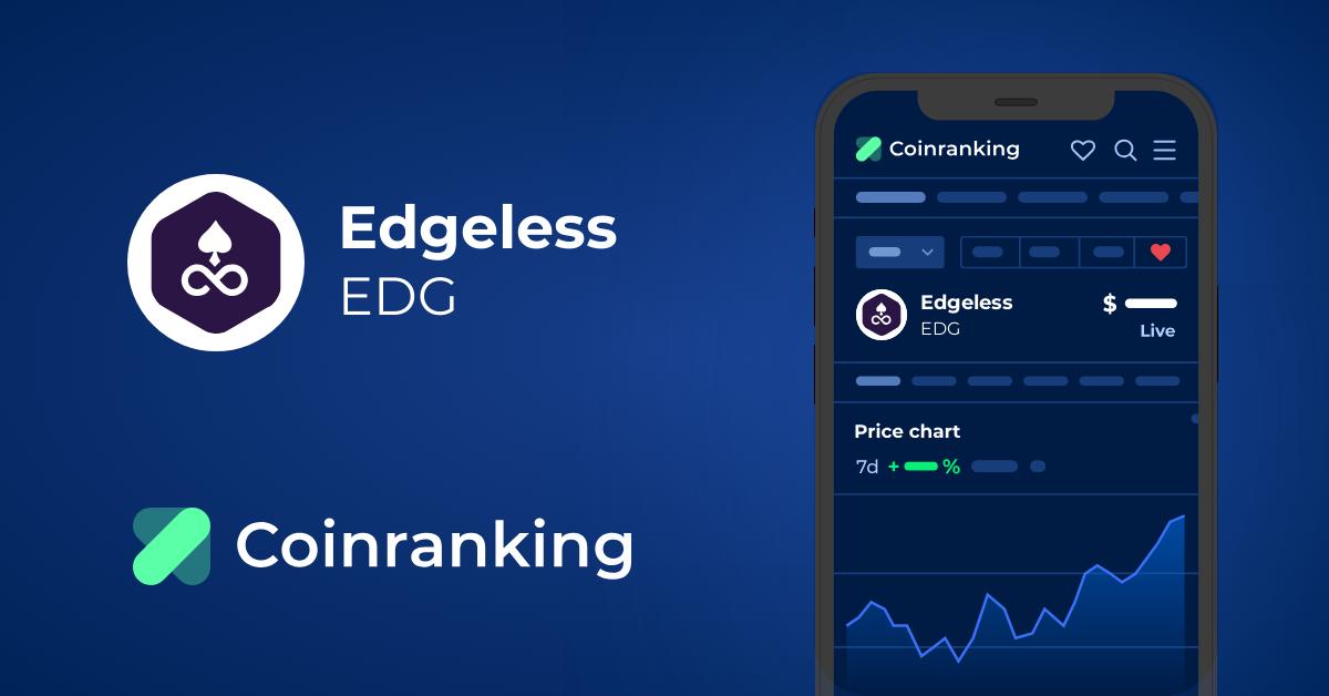 Edgeless price today, EDG to USD live price, marketcap and chart | CoinMarketCap