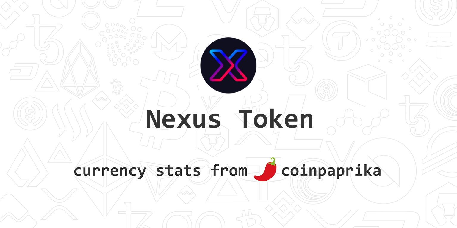 Nexus Token (NEXUS) live coin price, charts, markets & liquidity