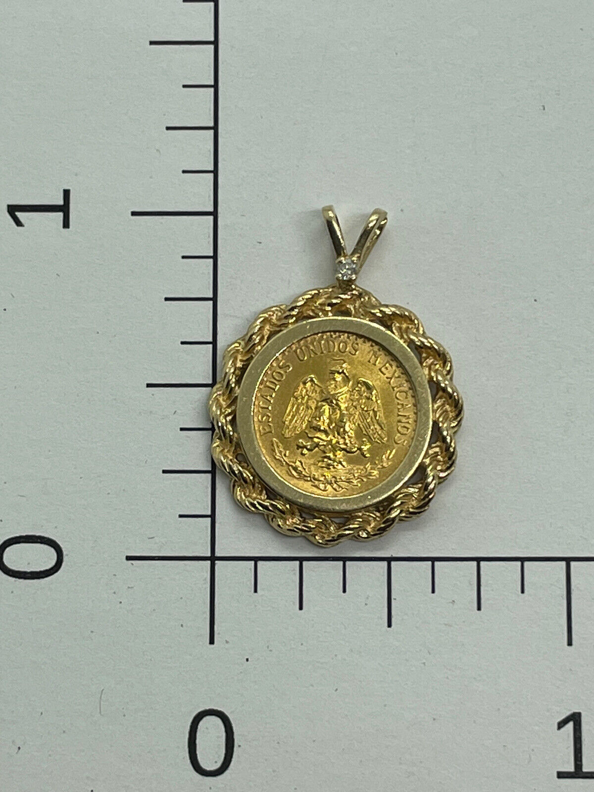 14K Gold Dos Pesos Mexican Coin Pendant - B | Sunrise Pawnbrokers