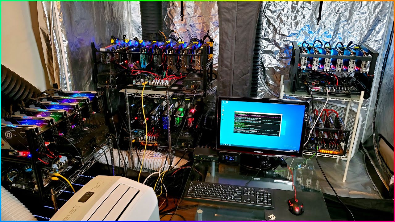 Set CPU mining farm, Cryptocurrency exchange, Blockchain technology, coin: Graphic #