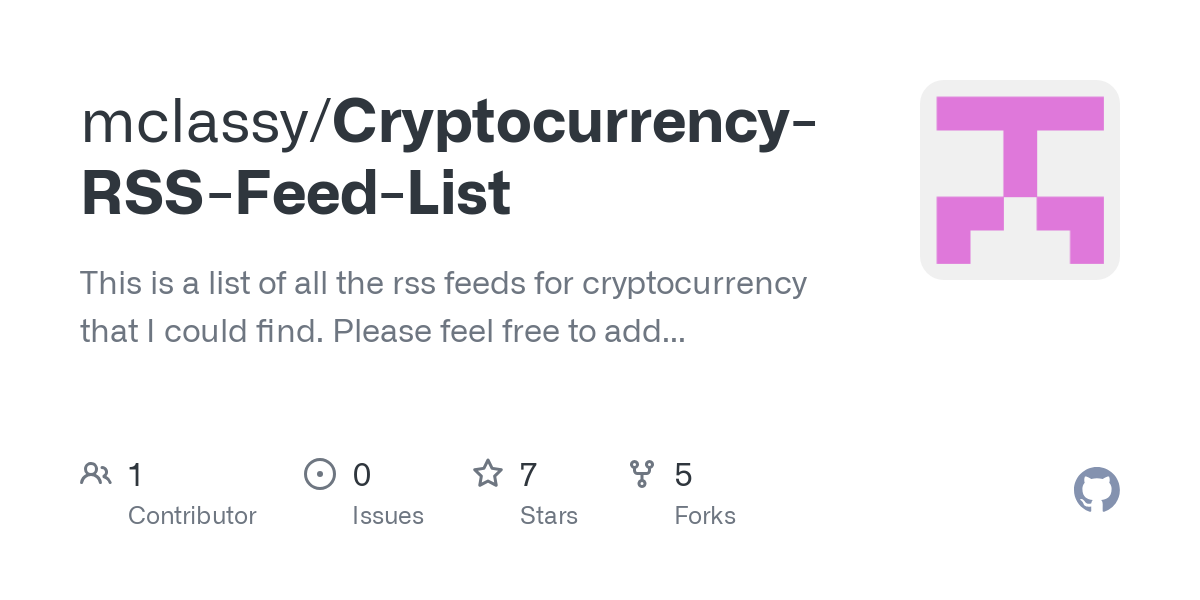 Cryptocurrency RSS feeds