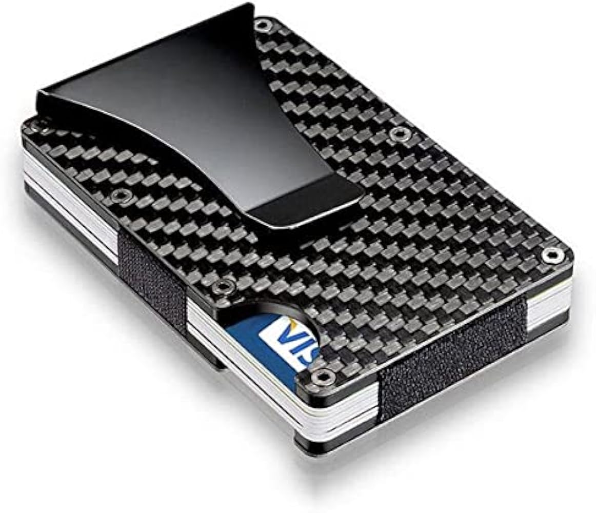 RFID Protection Minimalist Pop-Up Wallet - Carbon Fibre Leather