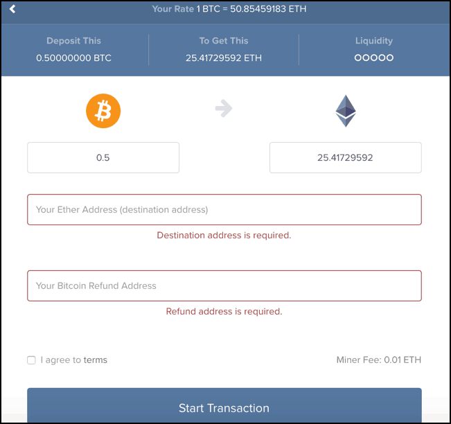 ETH to BTC swap | ETHBTC | Exchange Ethereum to Bitcoin anonymously - Godex