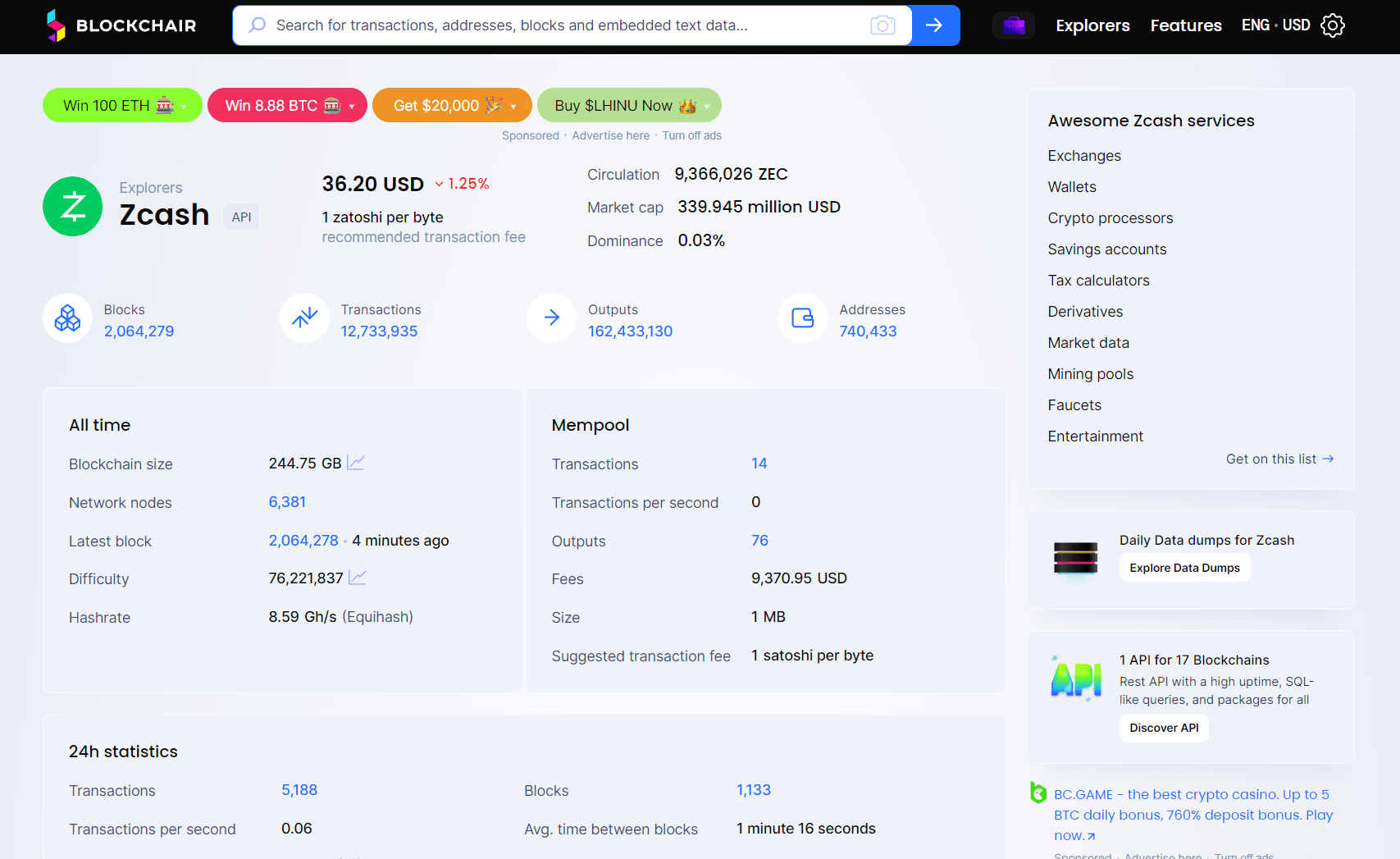 ZEC Block Explorer - Pending Transaction