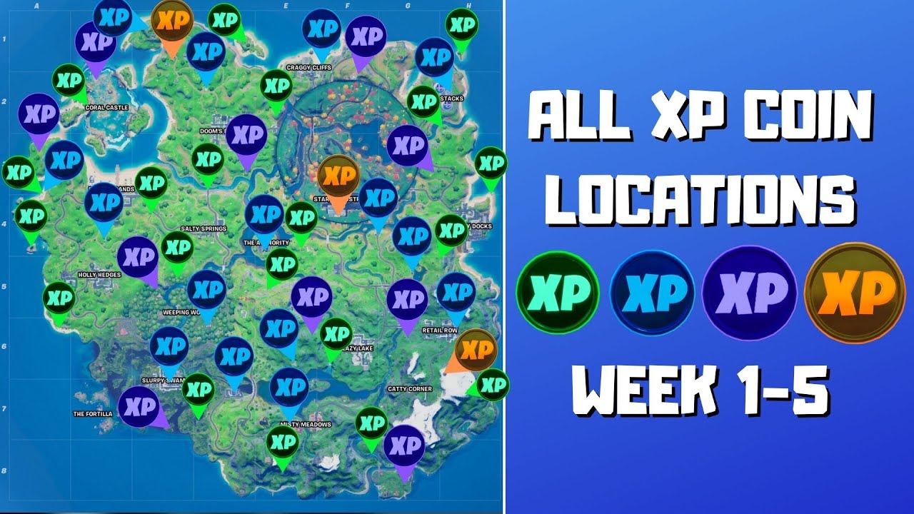 Every Week 5 XP Coin Location in Fortnite Season 4