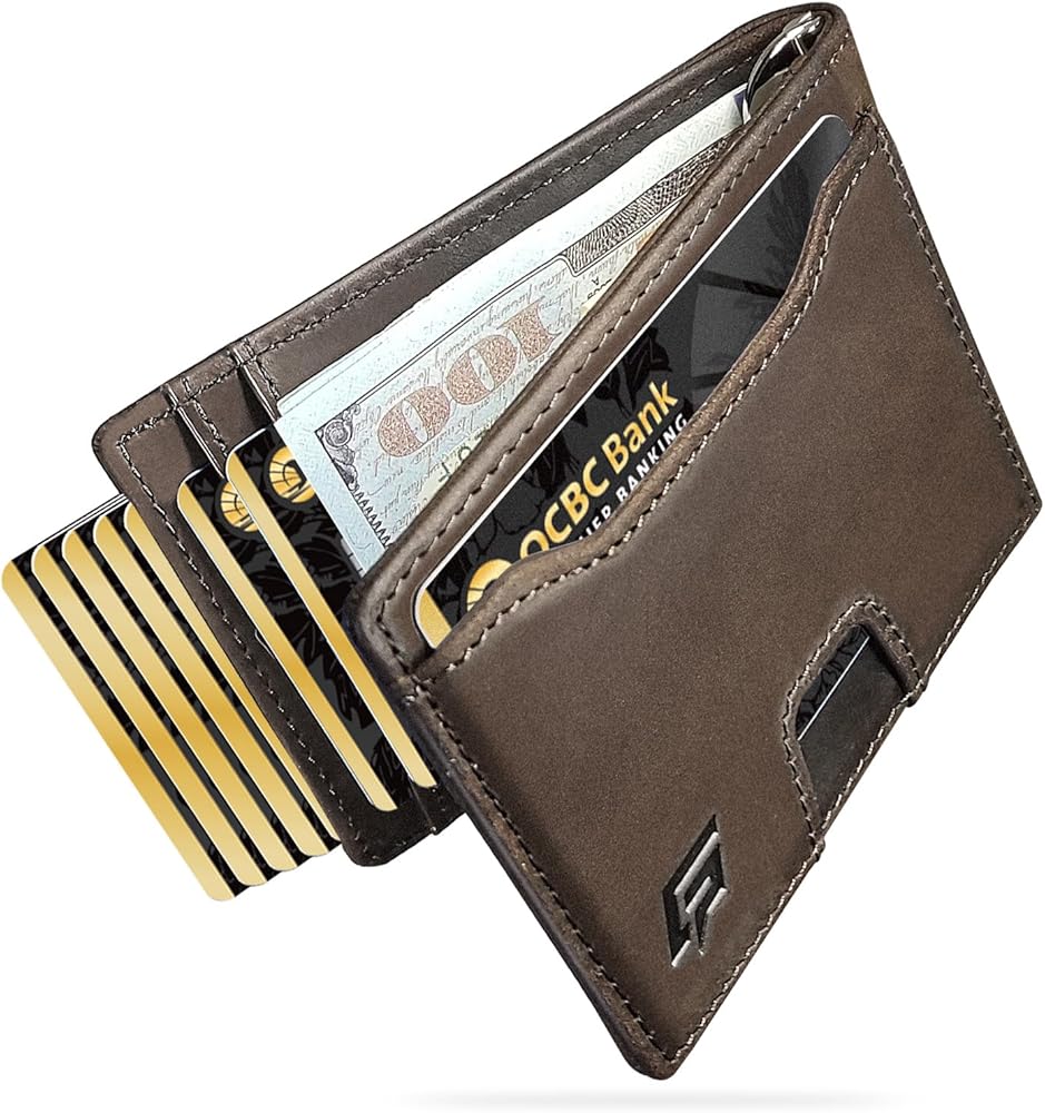 Turtleback Front Wallet RFID ID Window Blocking Men Leather