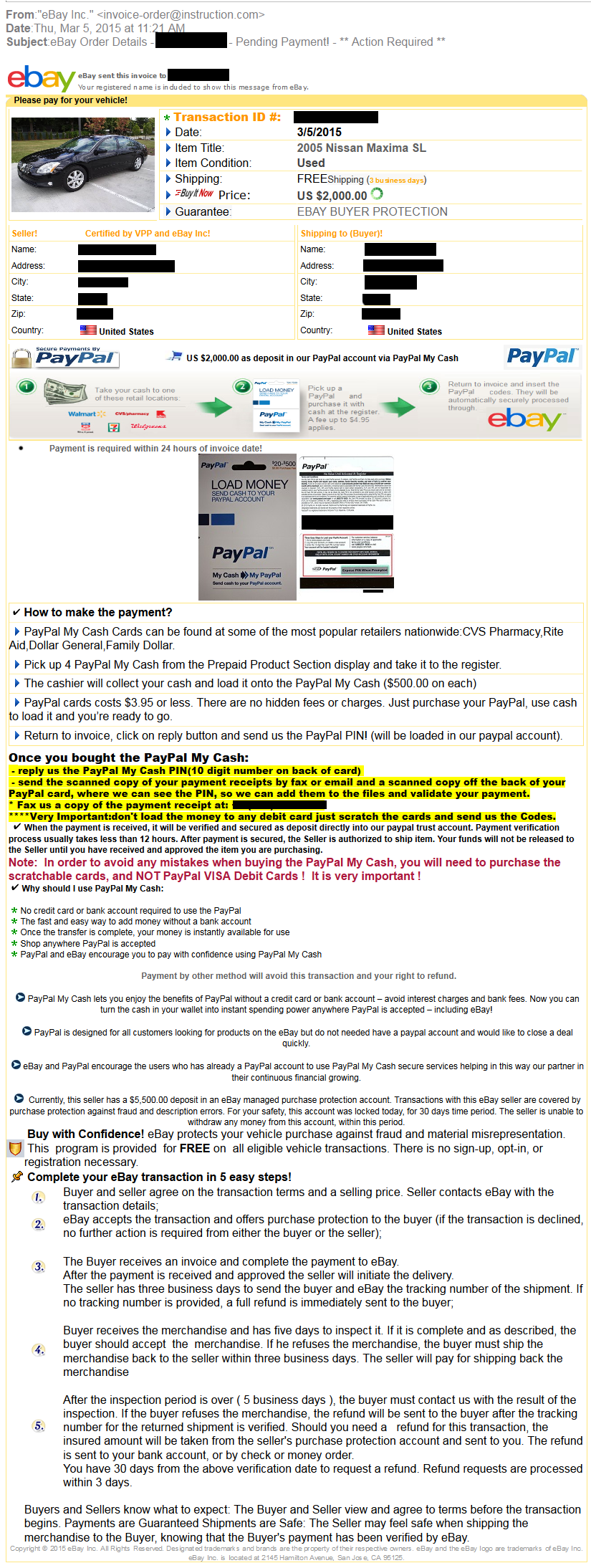 eBay Motors Scam: How To Spot and Get Your Money Back - Payback