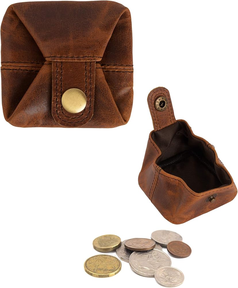 TALBIN small leather coin pouch | Bleu de Chauffe — Calame Palma