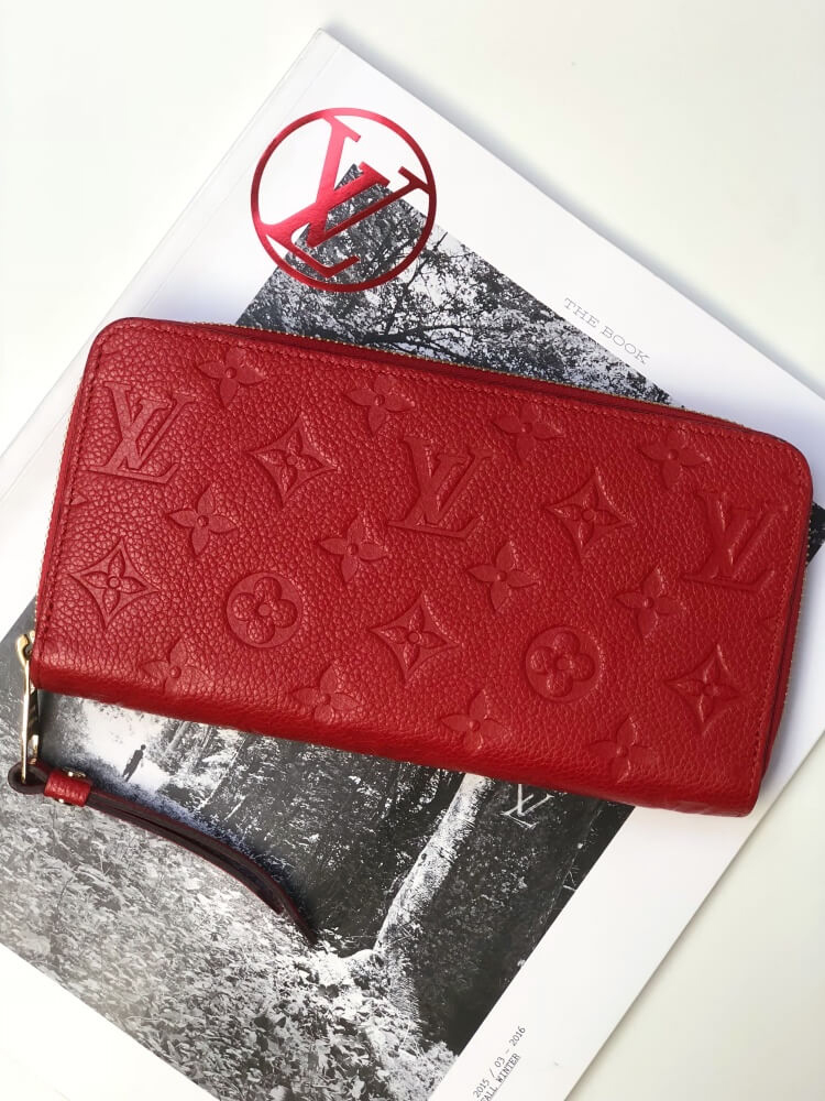 Louis Vuitton Pont Neuf Compact Wallet Monogram Empreinte Leather Red 