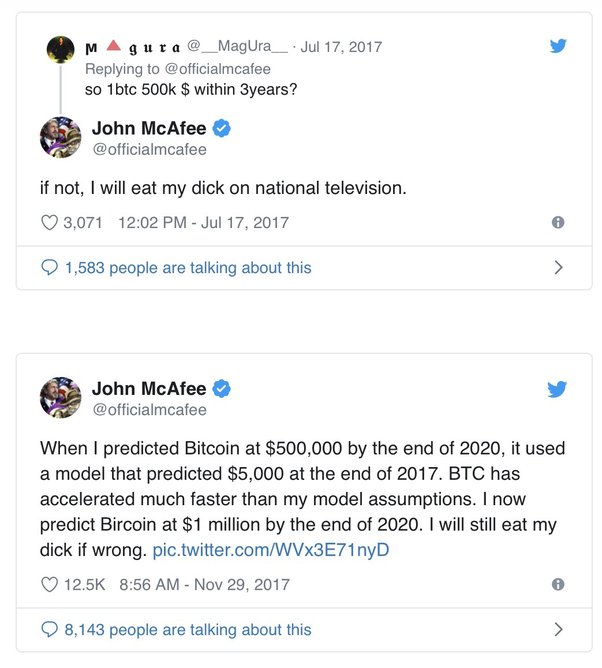 John McAfee reveals he charges $, per promotional cryptocurrency tweet - The Verge