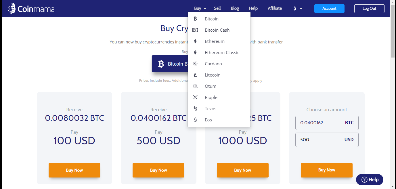 Buy Bitcoin with Bank Account & Bank Transfer | Coinmama