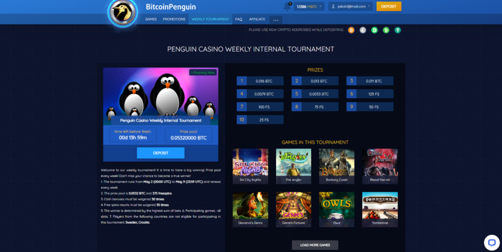 Bitcoin Penguin Casino Free Spins Bonus - Henro