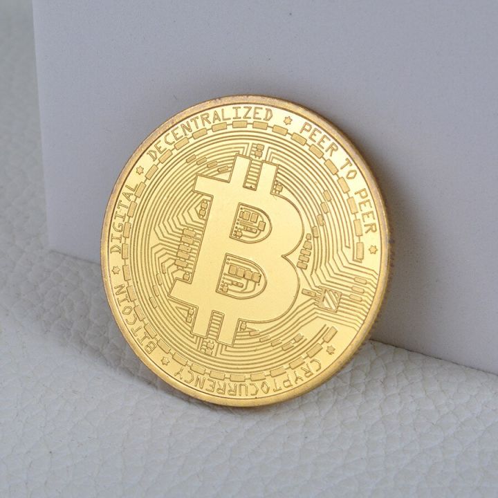 5pc Physical Bitcoin Commemorative Coin Plated Gold Color Collection Collectible - Granith