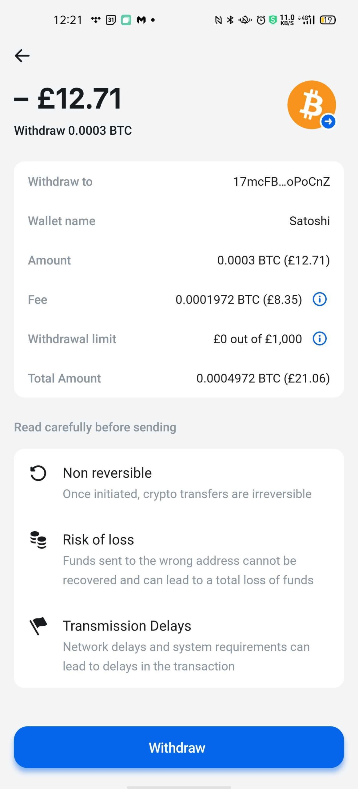 How do I withdraw/send cryptocurrency? | Revolut United Kingdom