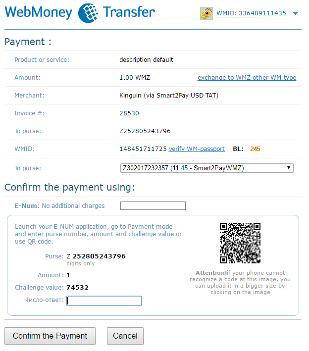 WebMoney Transfer Test Data – Nuvei Documentation