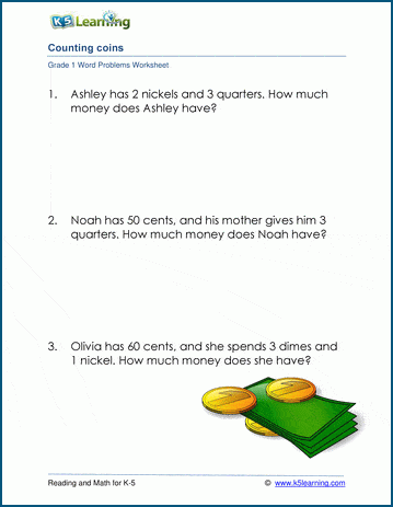 Coin Word Problems (examples, solutions, videos, worksheets, solutions, activities)